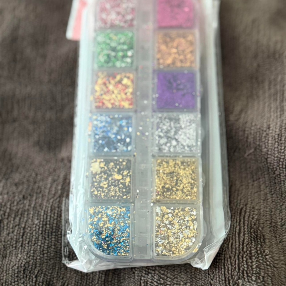 12pc Nail Glitter Sparkle Nail Art Kit